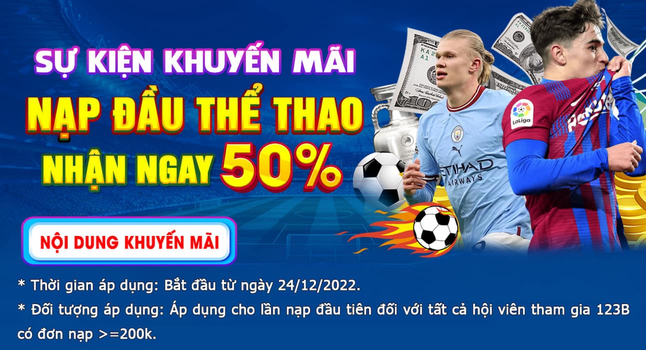 Nạp lần đầu lên tới 50% tại Thể Thao